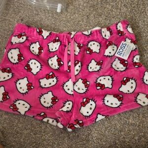 Hello Kitty Pink Plush Ladies Lounge Shorts Size XL
